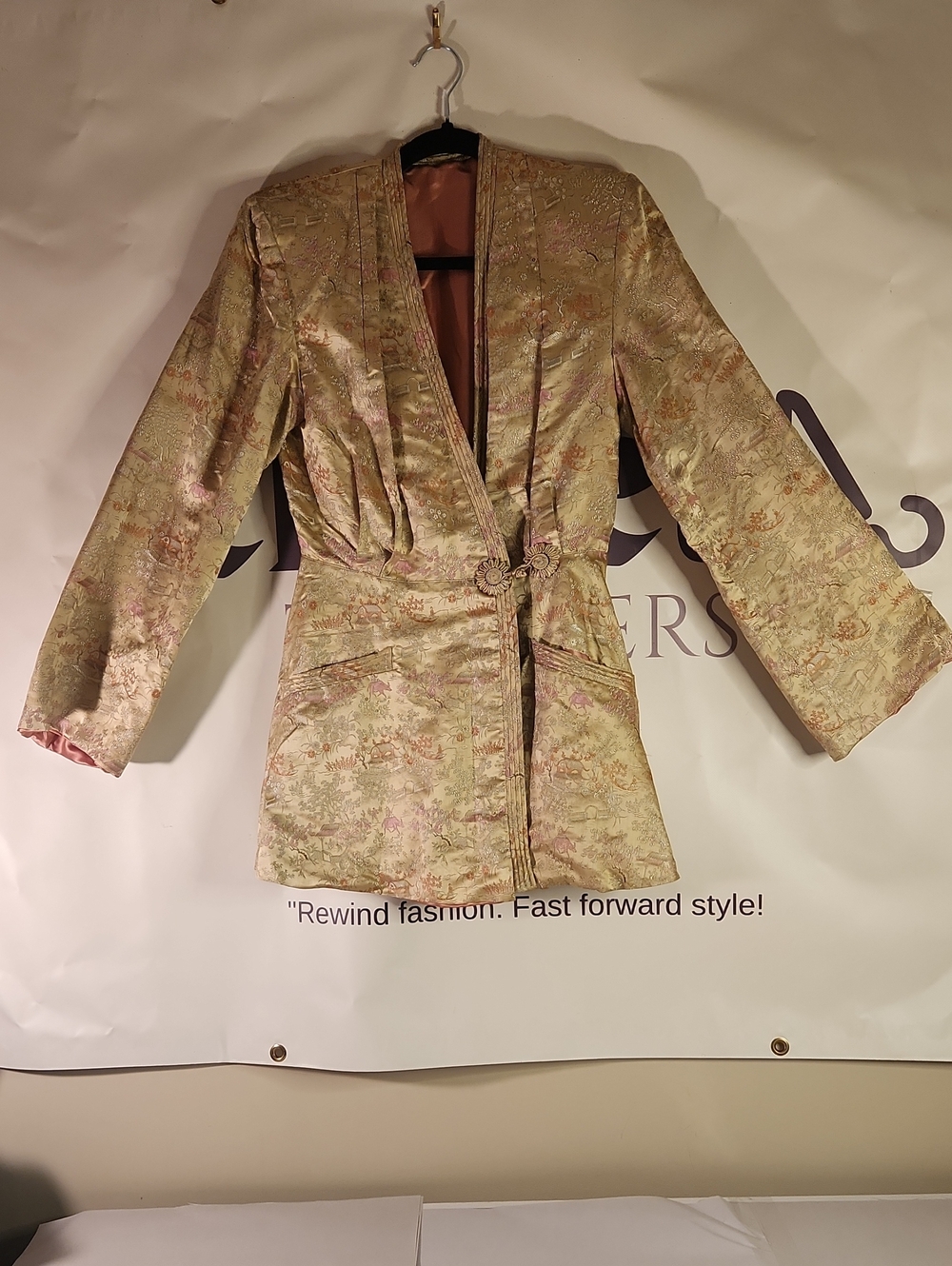 Women’s Gold Brocade Wrap Jacket